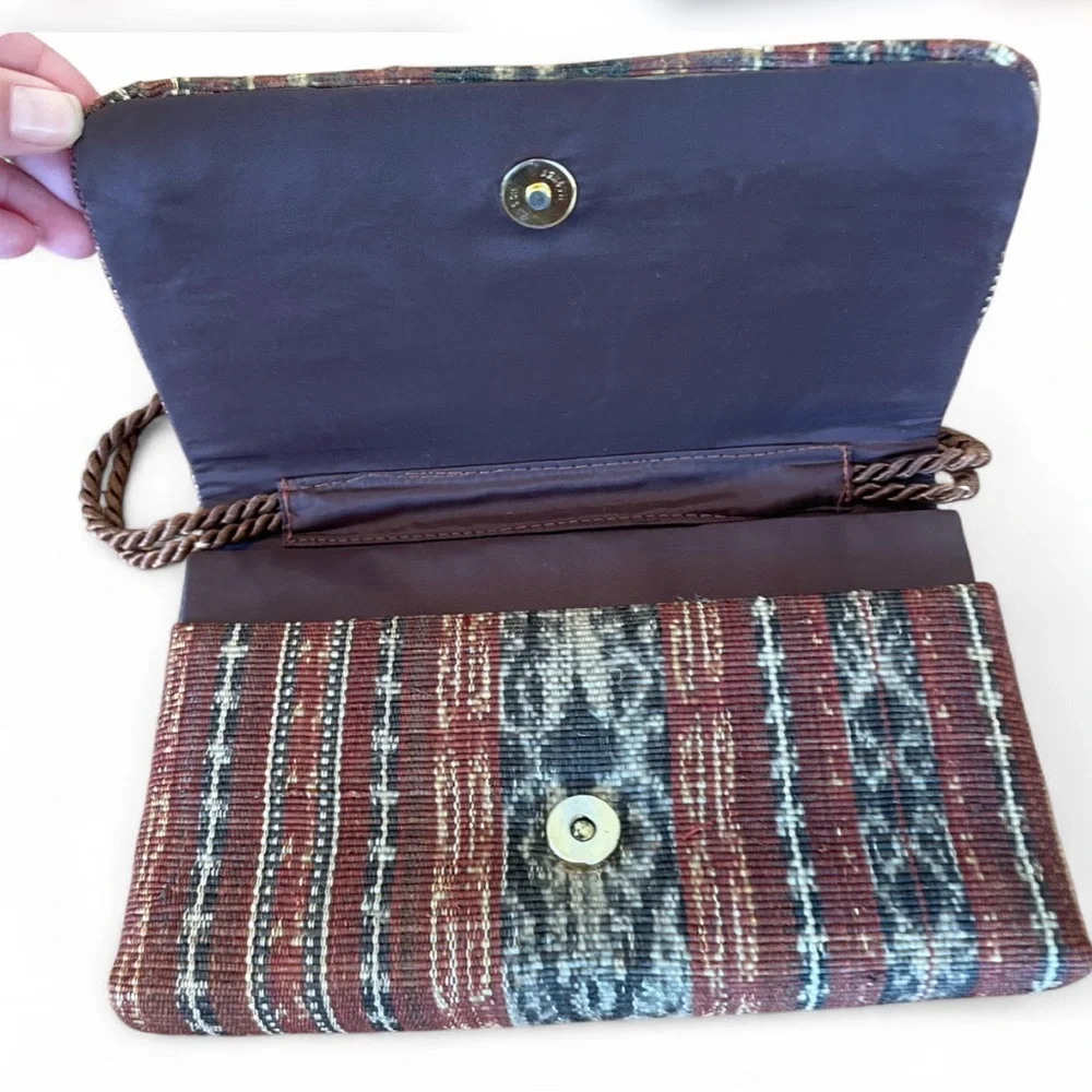 Guatemalan Textile Brown‎ Patterned Women's Purse